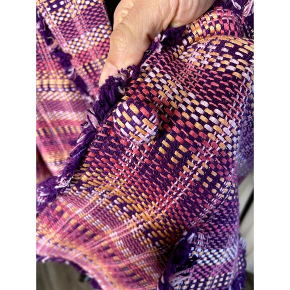 Cinq a Sept Khloe Boxweave Tweed Pink Purple Blazer size 6 - Picture 6 of 7